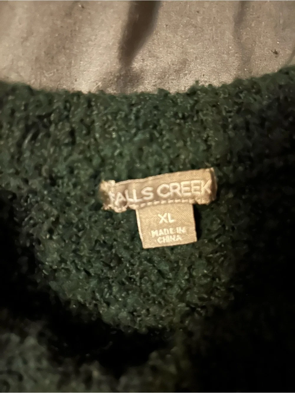 Falls Creek Dark Green Bouclé Crewneck Sweater - Women